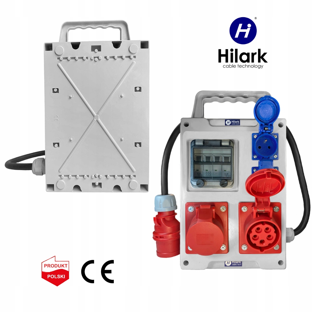 Coffret de chantier triphasé avec fusibles 2x16A 2x230V raccordé environ 1m