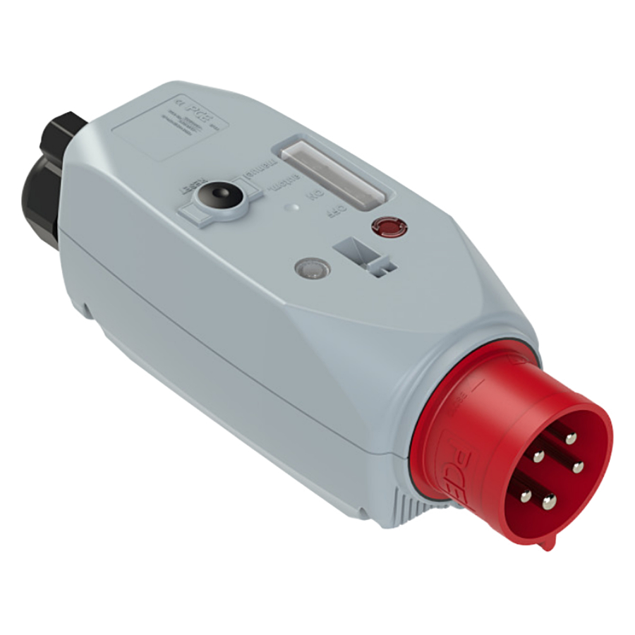 Fiche CEE avec protection moteur contacteur 7,5kW PI+BA+RFC 32A 5 broches 6h (6,0-10A) IP44