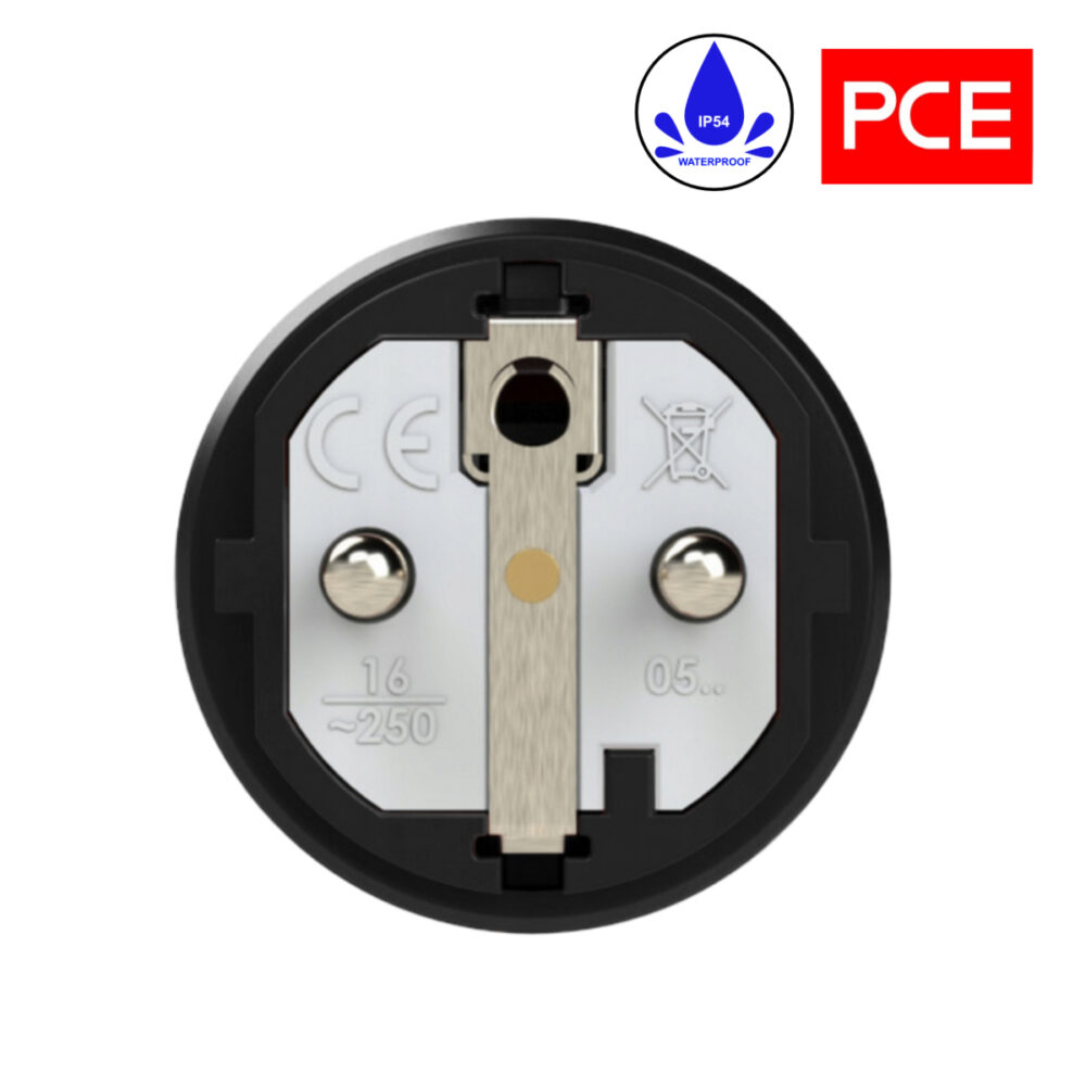 Wtyczka PCE 0521-s gumowa czarna