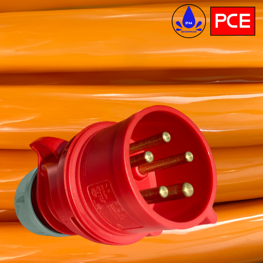 Rallonge triphasée CEE H07BQ-F 5×4 enrouleur 1x32A 2x16A 230V 1m