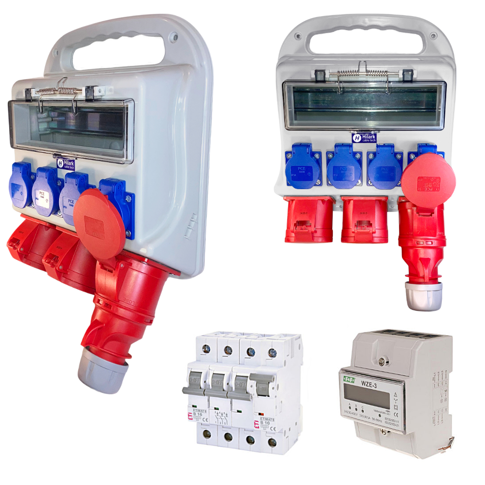 Coffret de chantier portable 2x32A avec compteur d&rsquo;énergie + fusible