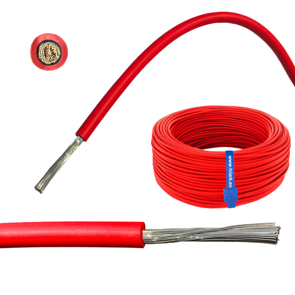 Câble solaire rouge 1×6 mm² 1m