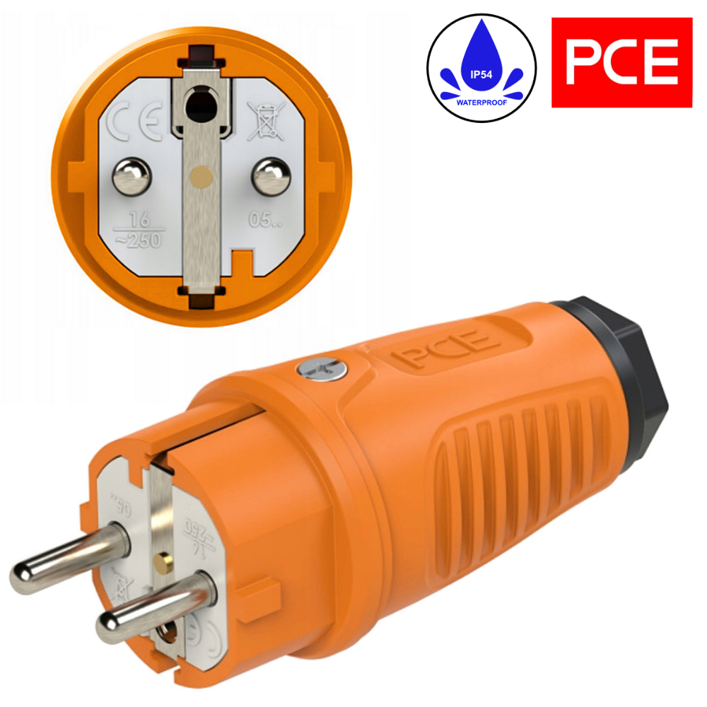 Rallonge en caoutchouc H07RN-F 3×2,5mm² répartiteur orange et fiche 15m