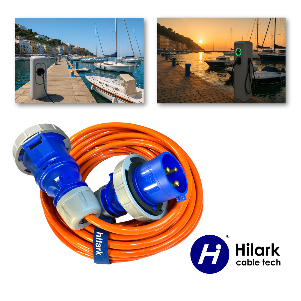 Rallonge intermédiaire H07BQ-F pour alimentation de yacht IP67 1m orange