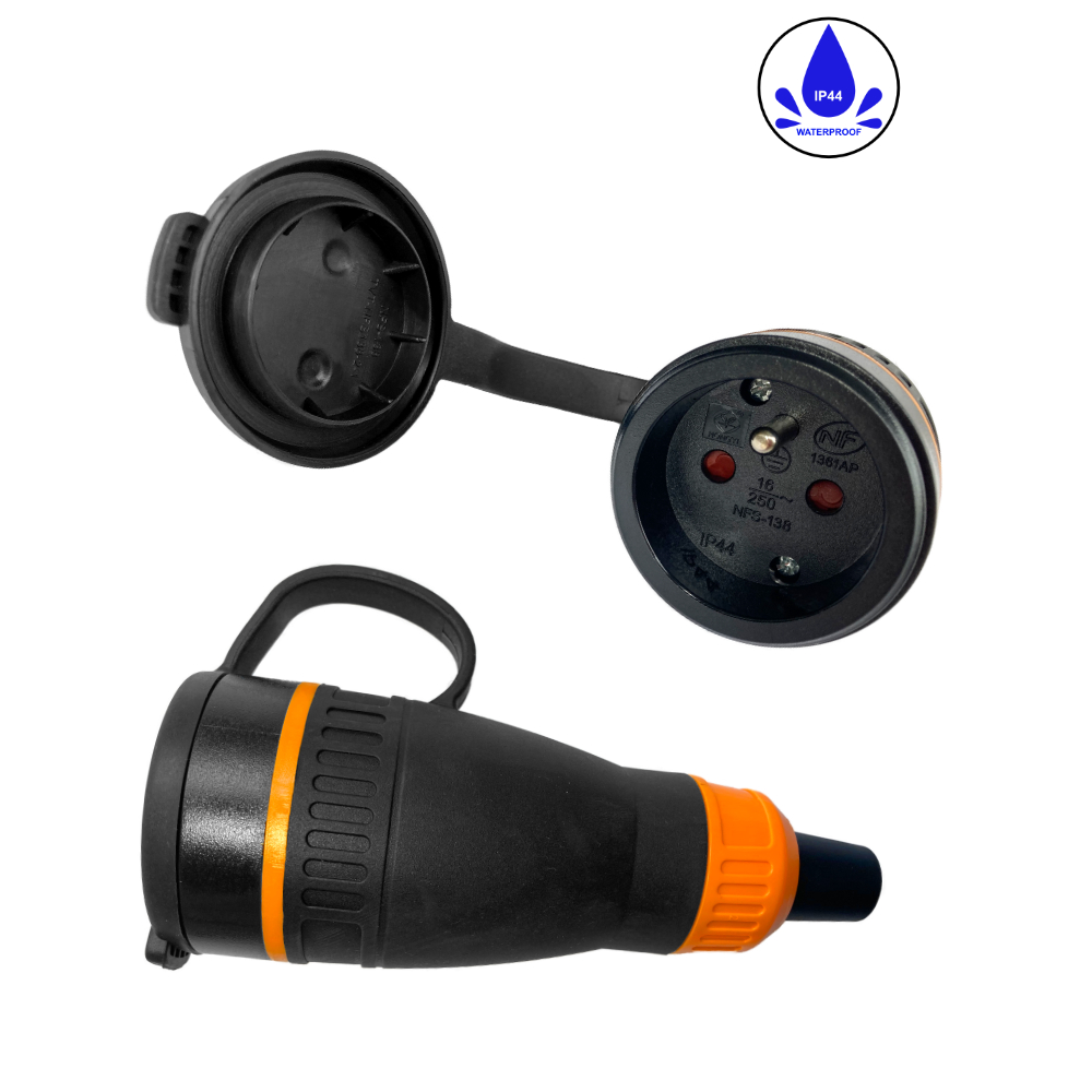 Prise en caoutchouc 16A, IP44, sécurisée exclusive