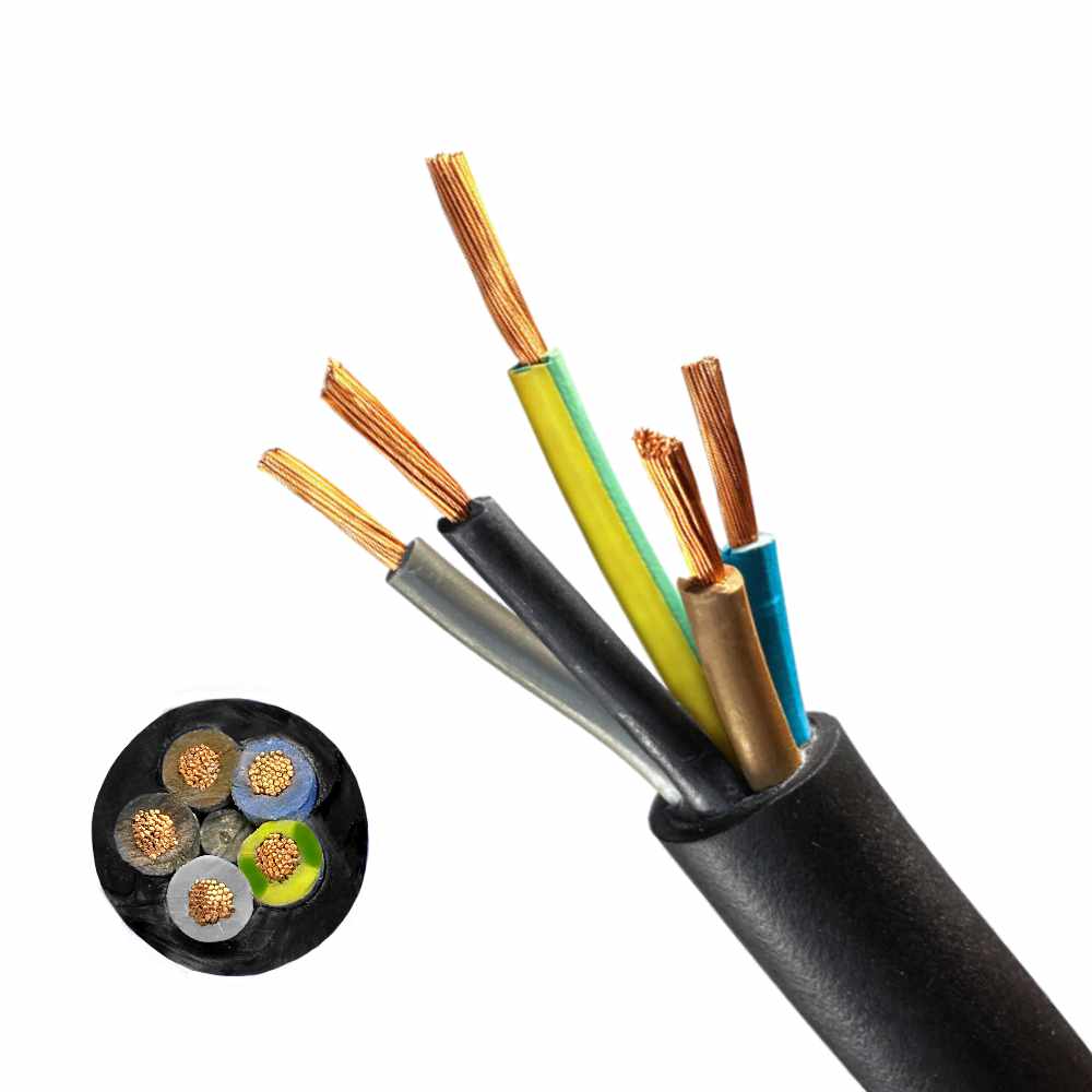 Câble en caoutchouc H05RR-F OW 5×2,5 souple 100% cuivre 1m