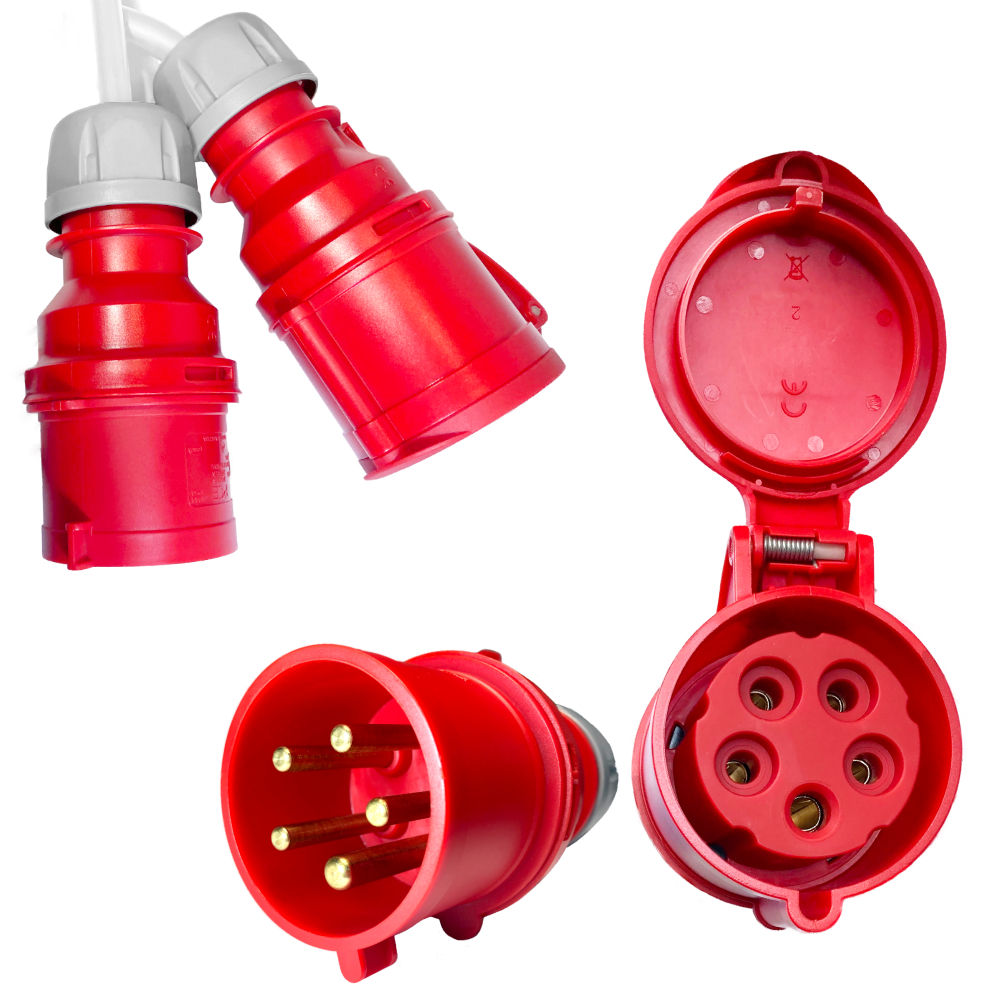 Rallonge triphasée CEE en PVC 16A 5×2,5 1m OWY H05VV