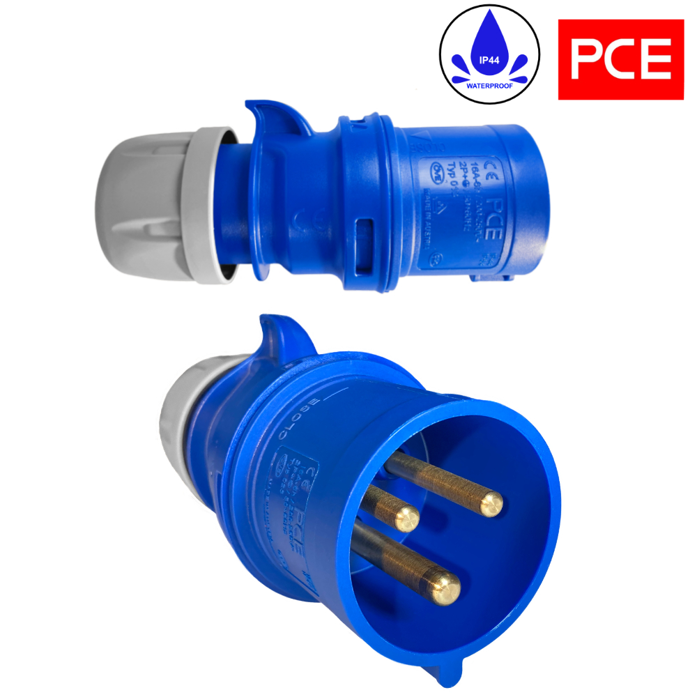 Adaptateur triphasé, fiche 32A 5 broches vers prise 63A 4 broches IP67 0,25m