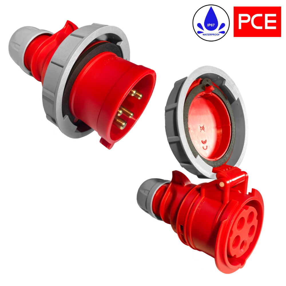 RALLONGE LA PLUS ROBUSTE DU MARCHÉ H07BQ-F 5x4mm² 32A 5 broches Orange haute visibilité IP67 1m