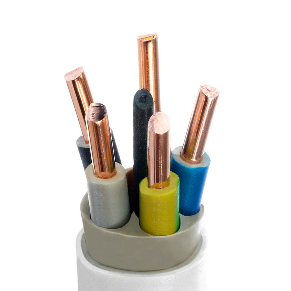 Câble d&rsquo;installation rond 450/750V YDY 5×4 1m