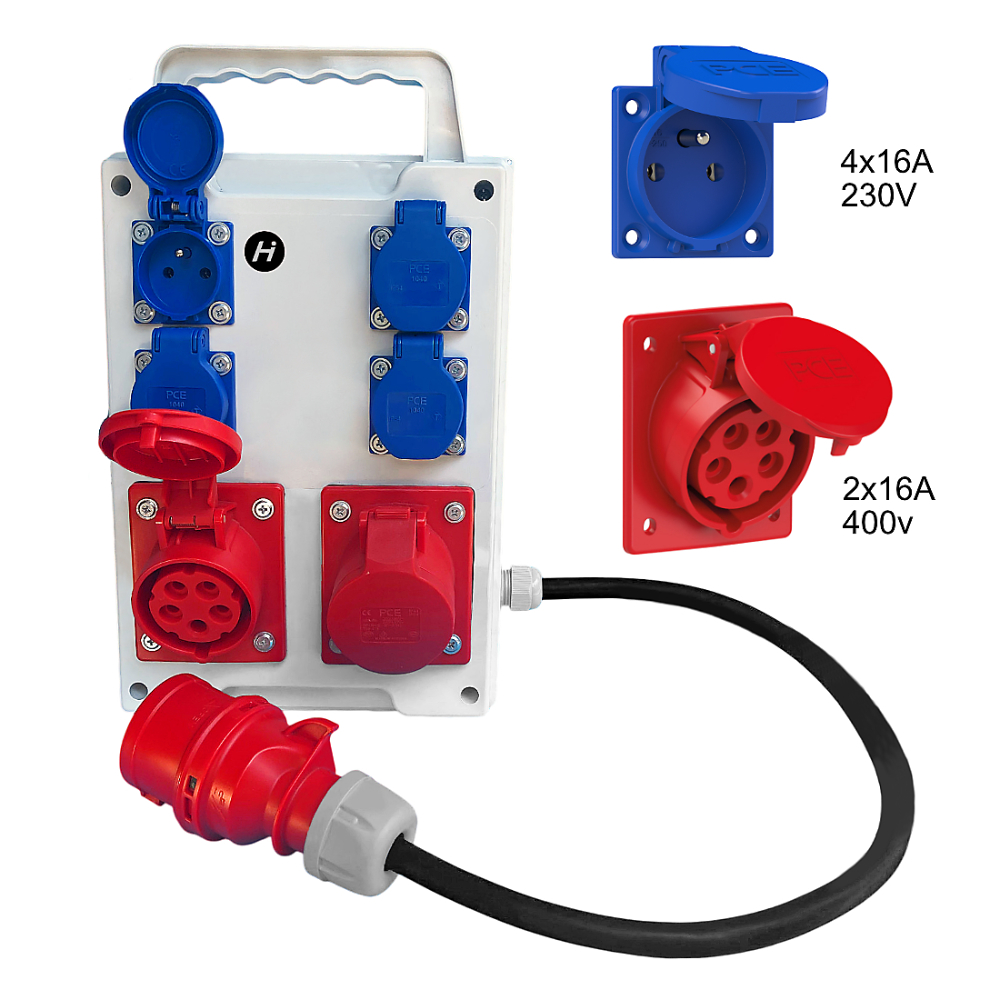 Coffret de chantier erbetka portable 2x16A 4x230V 0,5m
