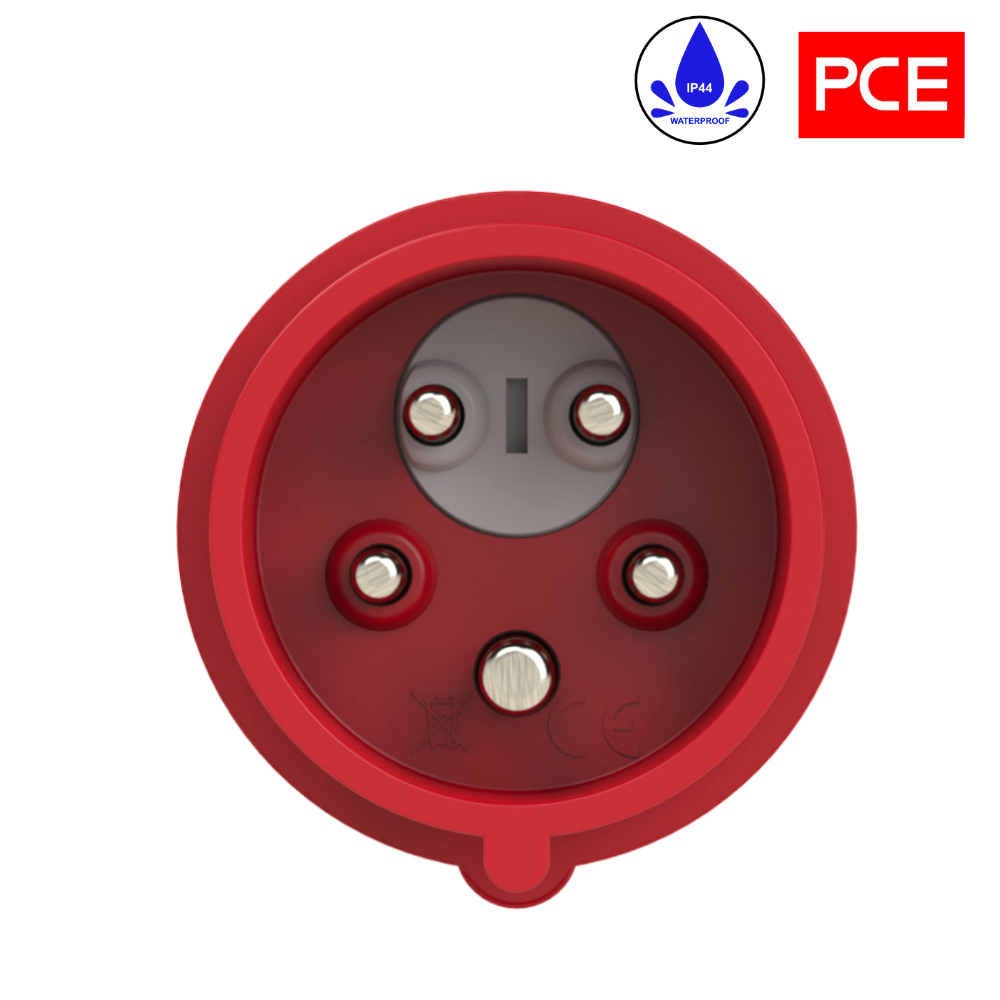 Fiche CEE avec protection moteur contacteur 7,5kW PI+BA+RFC 32A 5 broches 6h (6,0-10A) IP44