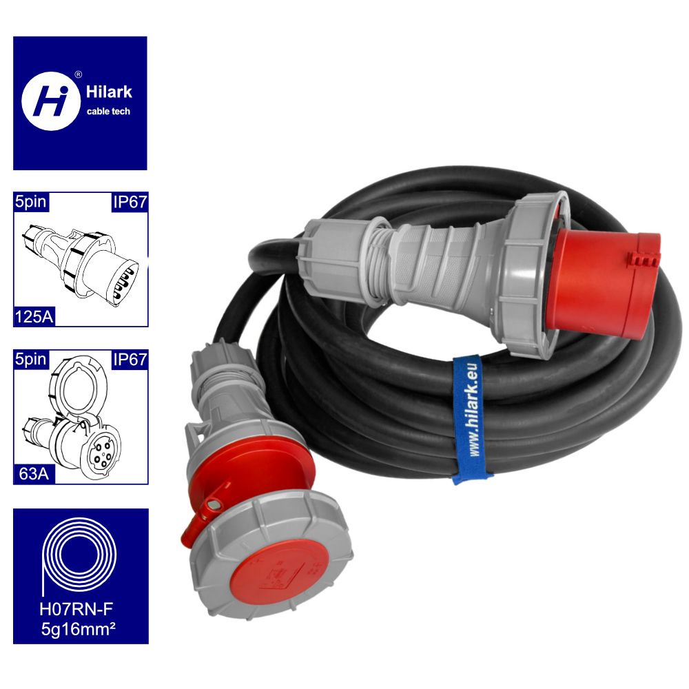 Fiche 125A 5 broches, prise 63A 5 broches - Adaptateur