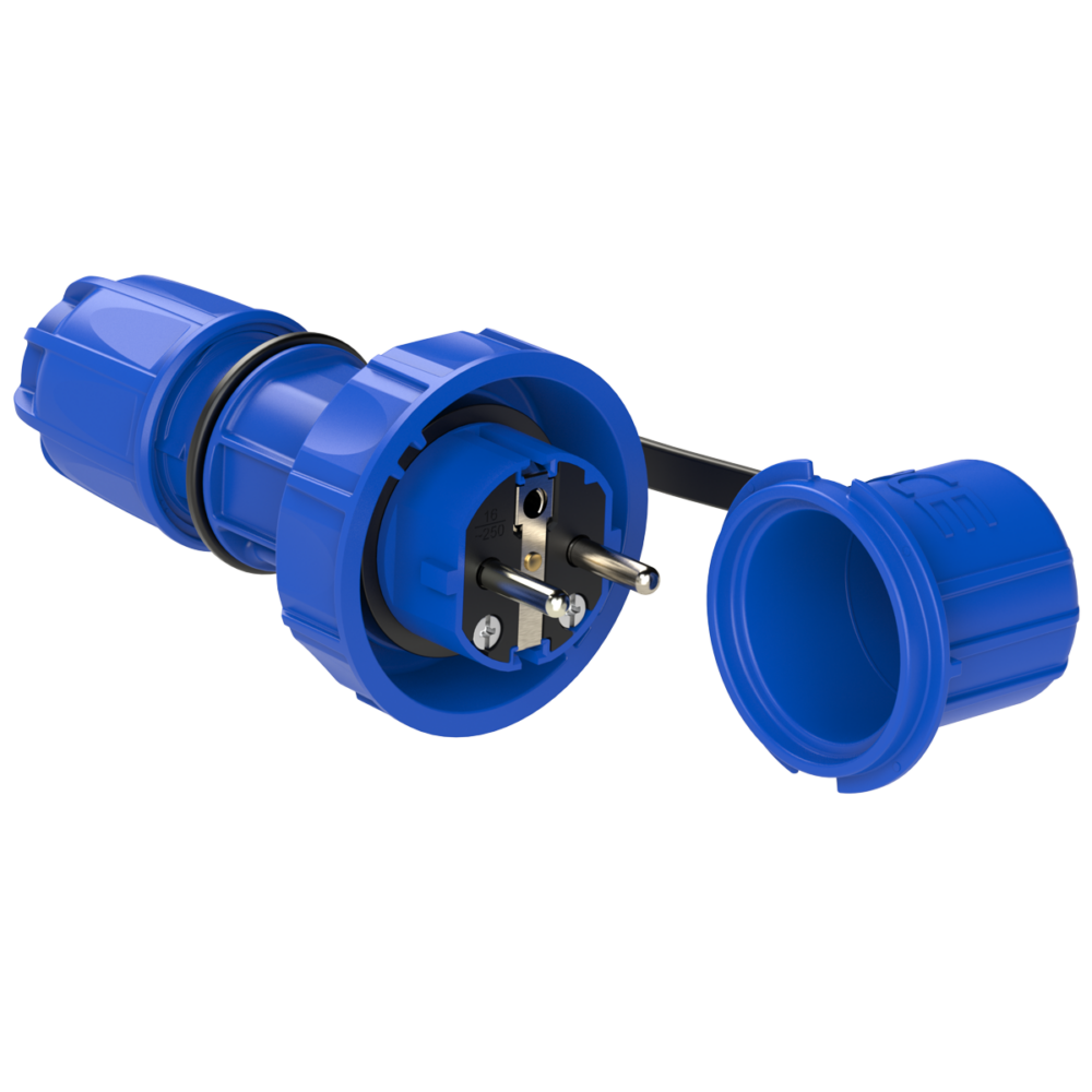 Prise mobile NAUTILUS 230V Uni-Schuko IP68 20051-B + couvercle