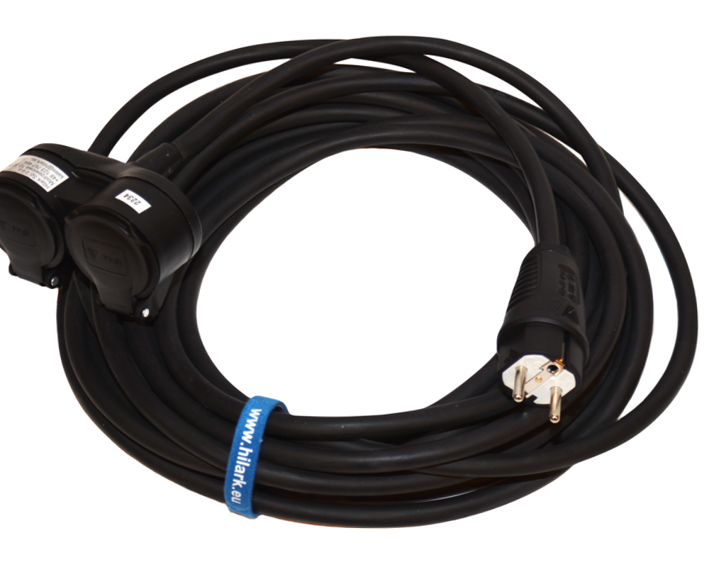 Rallonge H05VV-F 3g2,5 mm avec répartiteur 2 prises