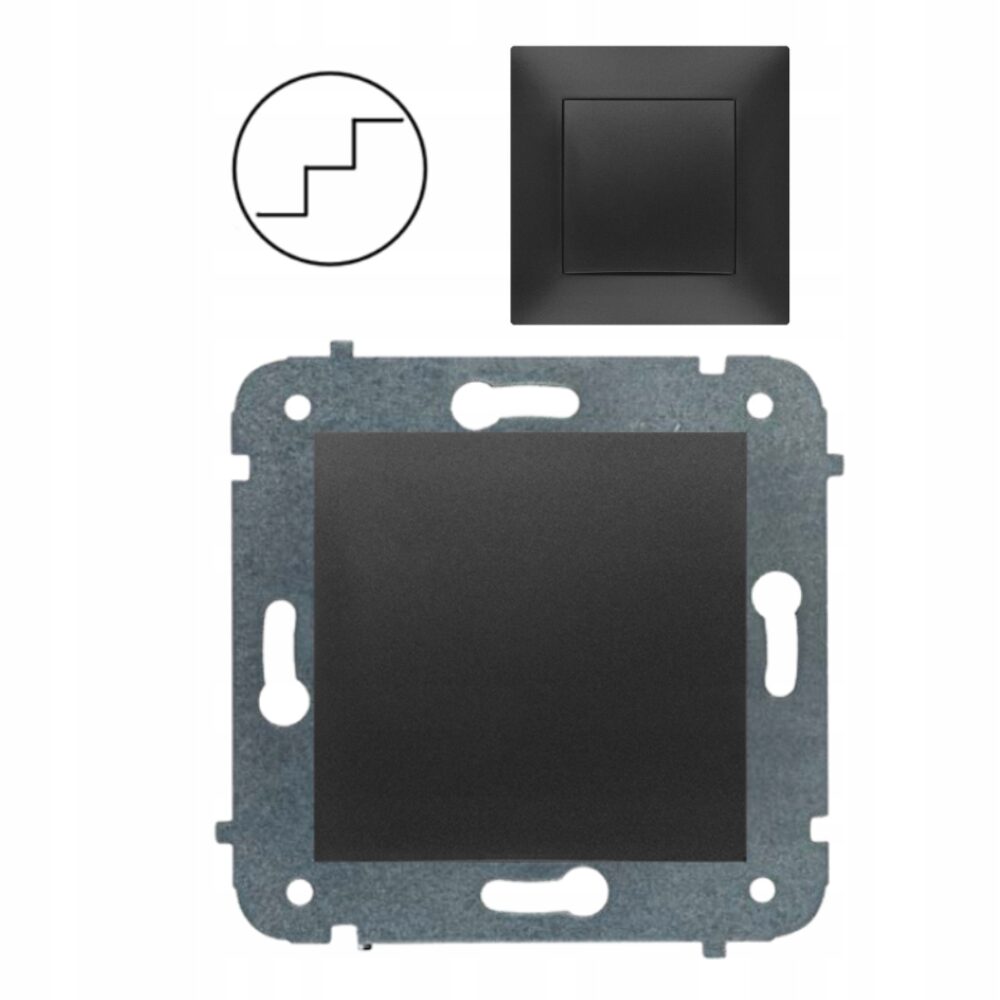 Interrupteur va-et-vient simple électrique CARLA sans cadre 1712-09 EPN noir