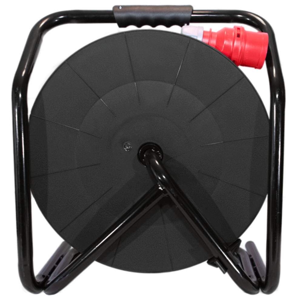 Rallonge triphasée CEE – en caoutchouc H07RN-F 20m 5×2,5 croisement de phases enrouleur