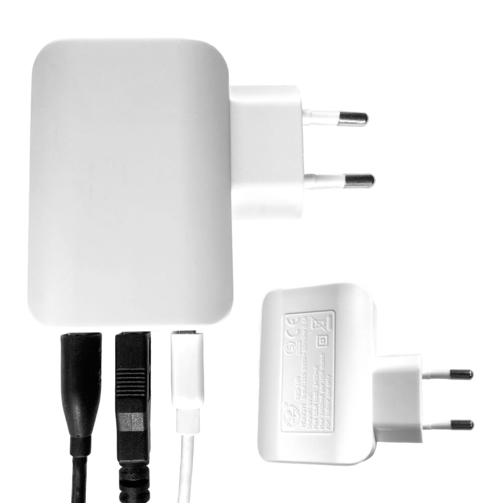 Szybka ładowarka sieciowa 3 gniazda USB 3mA niebieski