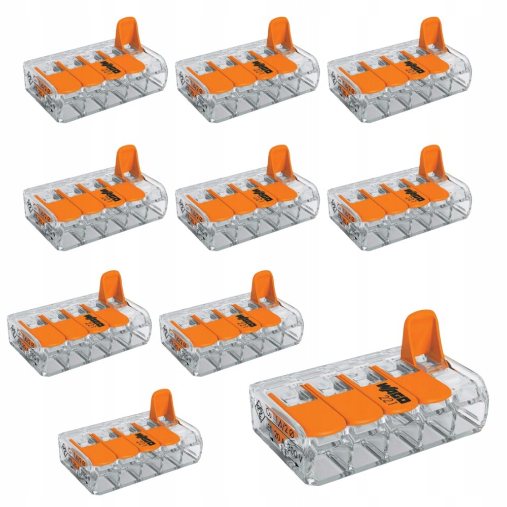 Connecteur rapide Wago 221-415 rigide/souple 5×0,2-4mm lot de 10 pièces