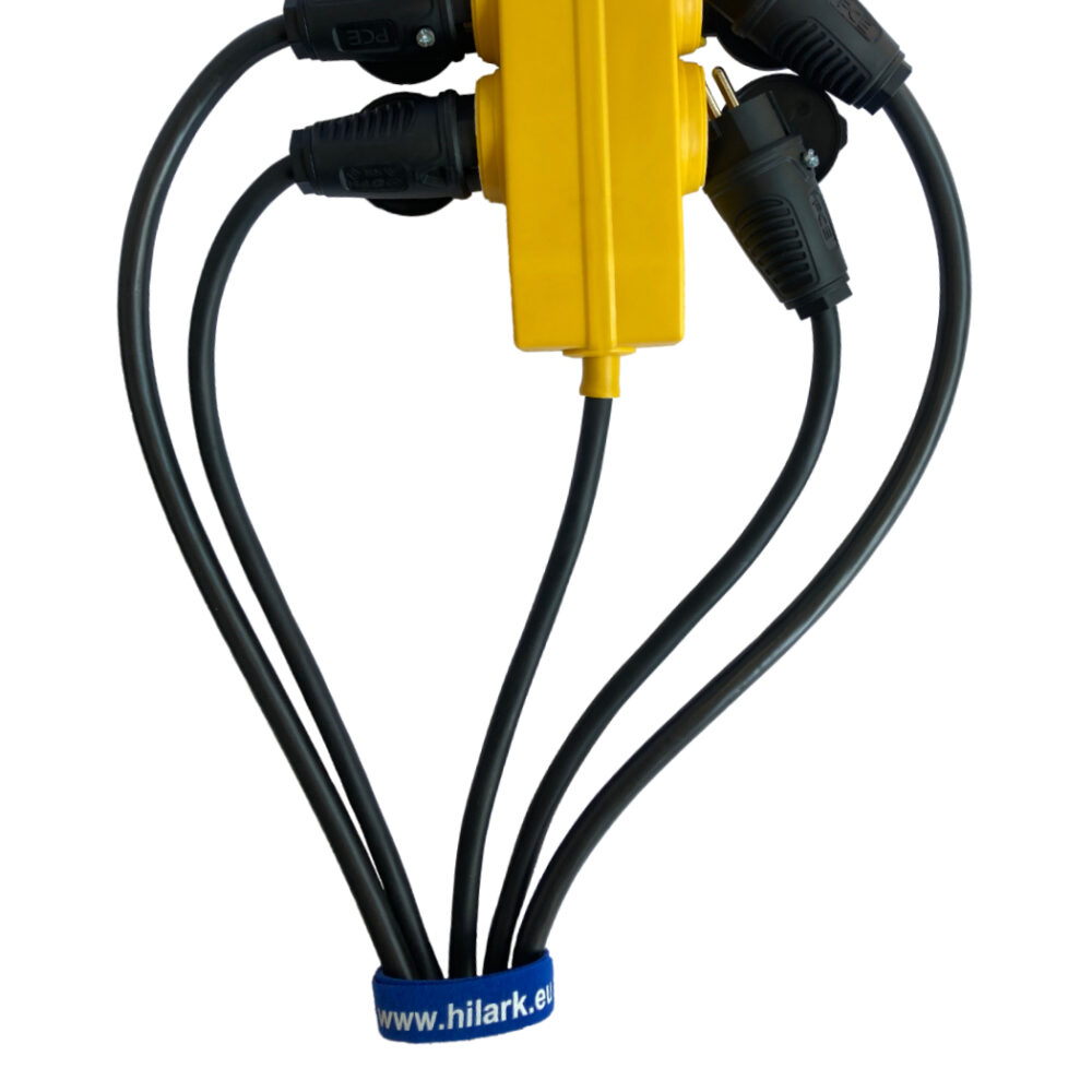 Rallonge inversée en caoutchouc néoprène H07RN-F 3×2,5mm² 25m, enrouleur avec répartiteur