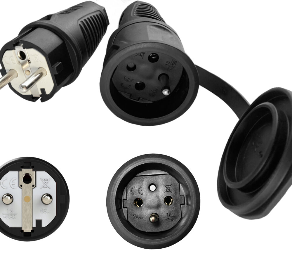 Rallonge renforcée H05VV-F 3G2,5 1m fiche prise