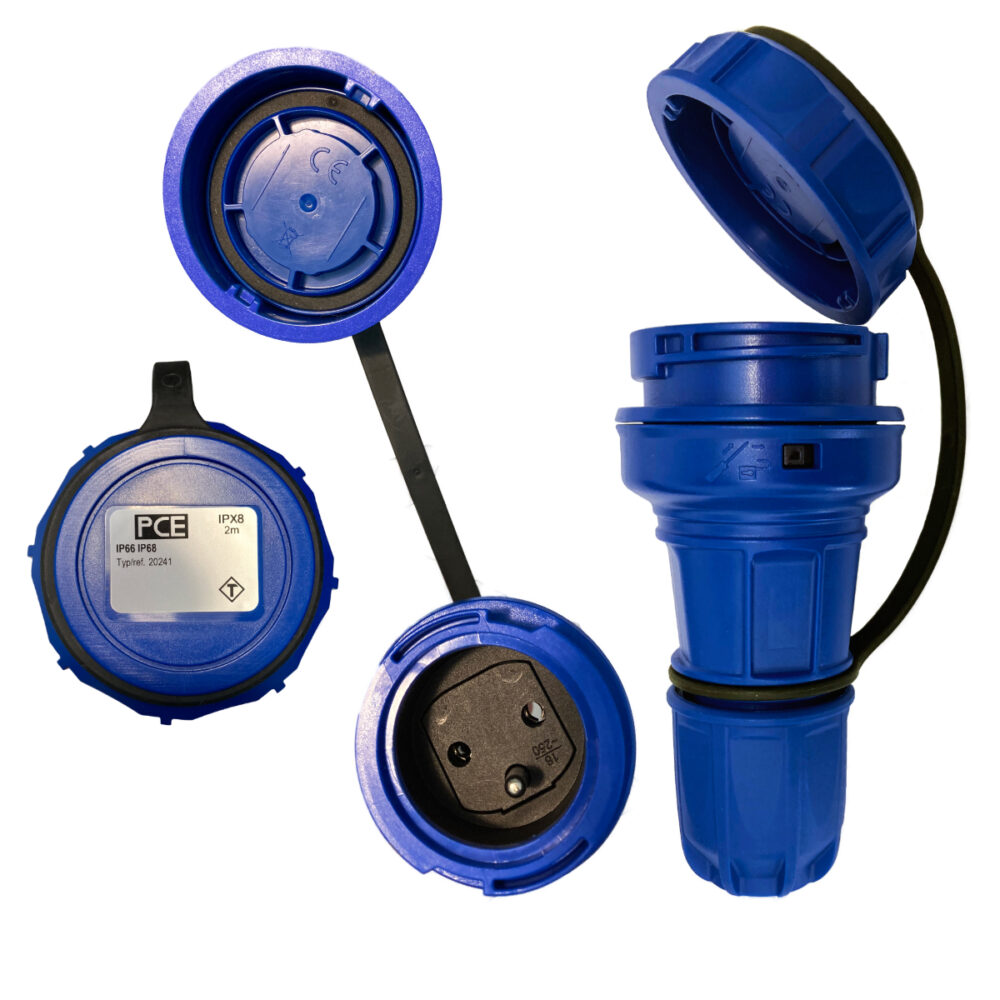 Rallonge en caoutchouc H07RN-F 3x4mm² 16A 1m IP67