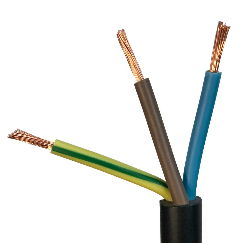 Câble PVC H05VV-F 3×1,5mm² 25m 500V souple, renforcé 100% cuivre