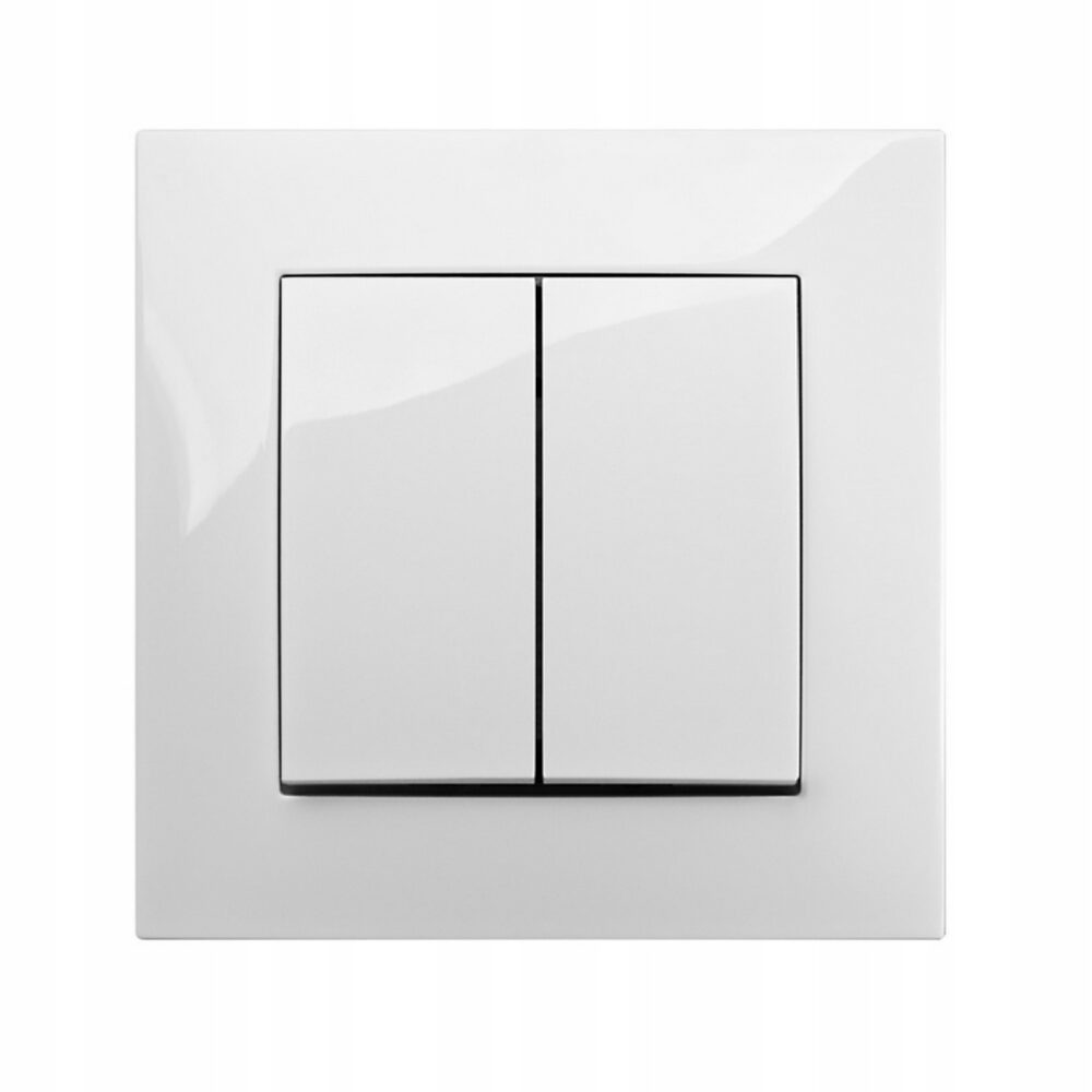 INTERRUPTEUR DOUBLE ÉLECTRIQUE CARLA POUR BOUGEOIR sans cadre 1711-10 EPN blanc