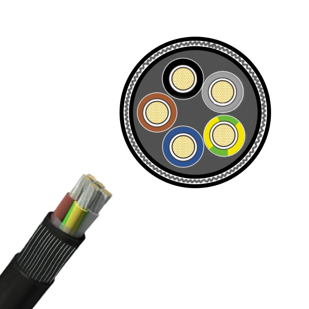 Câble NSHTÖU-J 0,6/1 kV 5×2,5mm² doublement renforcé 1m OU TOUT MULTIPLE