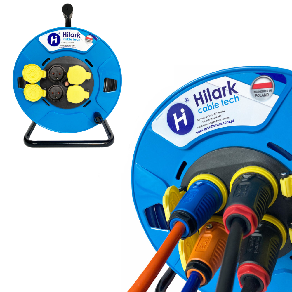 Rallonge en PVC CEE H05VV-F 3×1,5 mm² sur enrouleur 1m