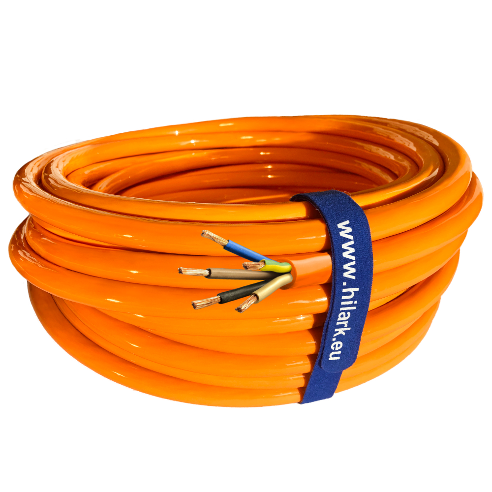 Câble PVC H07BQ-F 5×2,5mm² 1m Orange haute visibilité