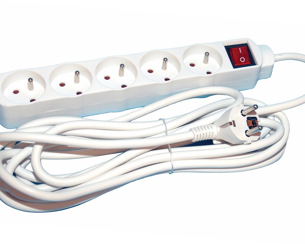 Przedłużacz domowy listwa, uziemienie 5 gniazd 5m