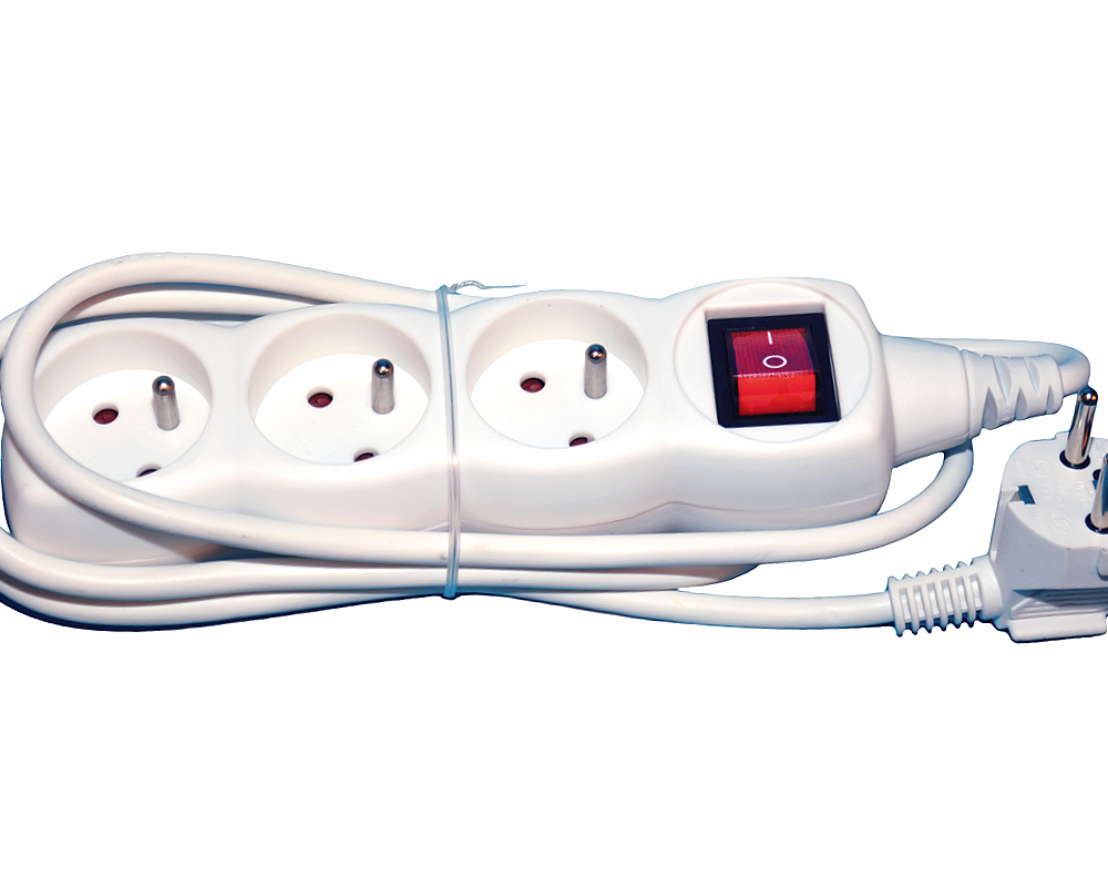 Przedłużacz domowy listwa, uziemienie 3 gniazda 1,5m