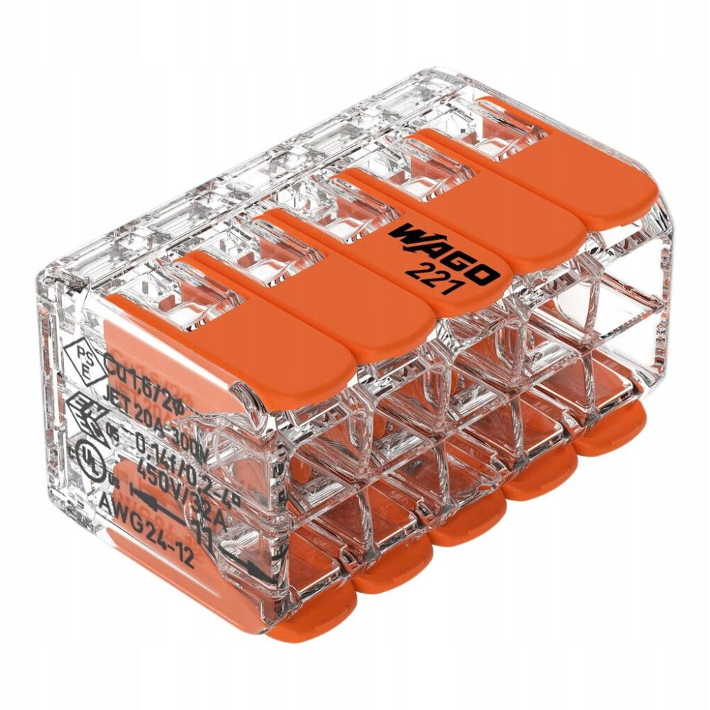 Connecteur rapide WAGO 221-420 10×0,2-4mm² fil rigide et souple avec levier 1 pièce
