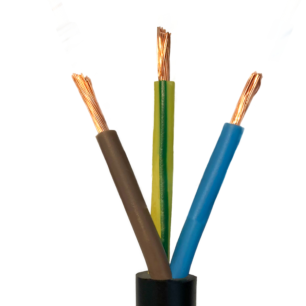 Câble en caoutchouc H07RN-F OnPd 3×4 souple 100% cuivre 1m