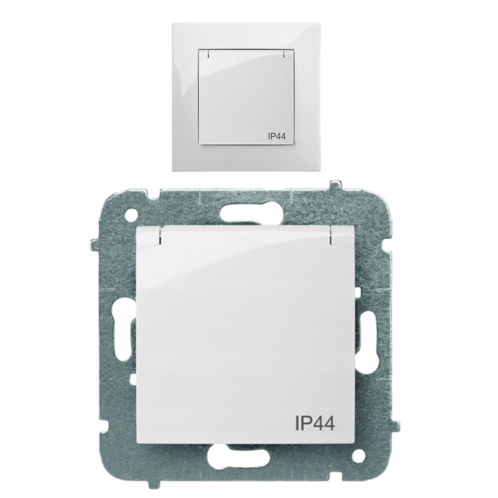 PRISE SIMPLE ÉLECTRIQUE CARLA AVEC MISE À LA TERRE IP44 BLANCHE EPN 1736-10