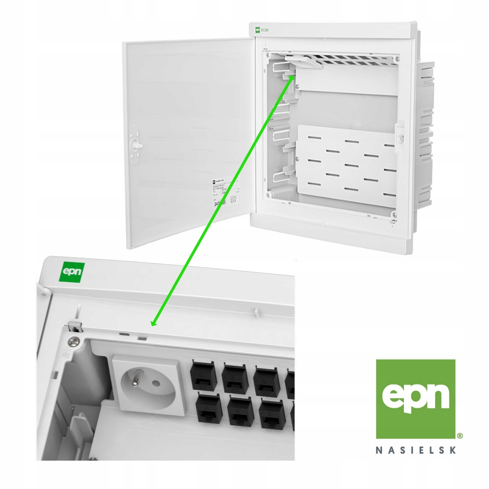 Coffret de répartition encastré ELEGANT 2×12 IP40 350x310x102 EPN blanc 2435-20