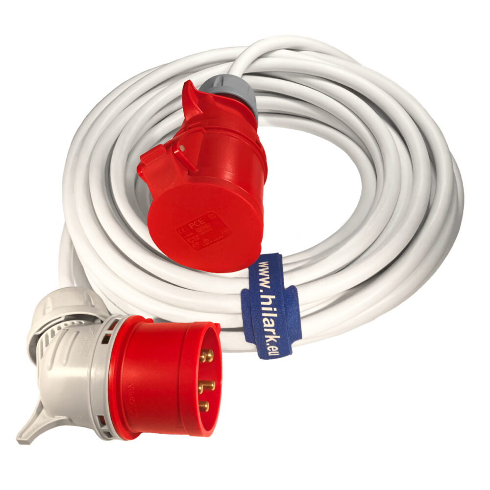 16A Rallonges triphasées CEE 5g2,5 H05VV-F blanc