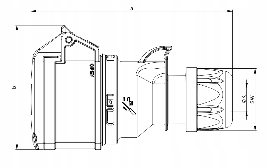 Prise industrielle 16A 4 broches fabricant PCE 214-6