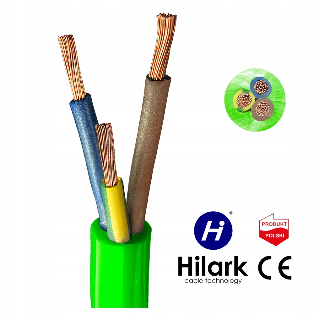 Kabel H07BQ-F 3×2.5mm² 75m zielony