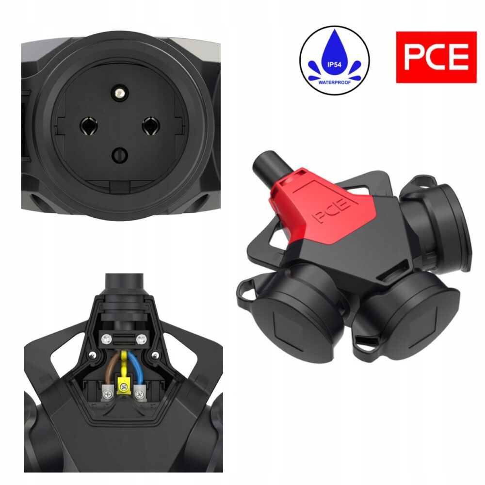 Répartiteur triple en caoutchouc PCE 243711-SRW femelle