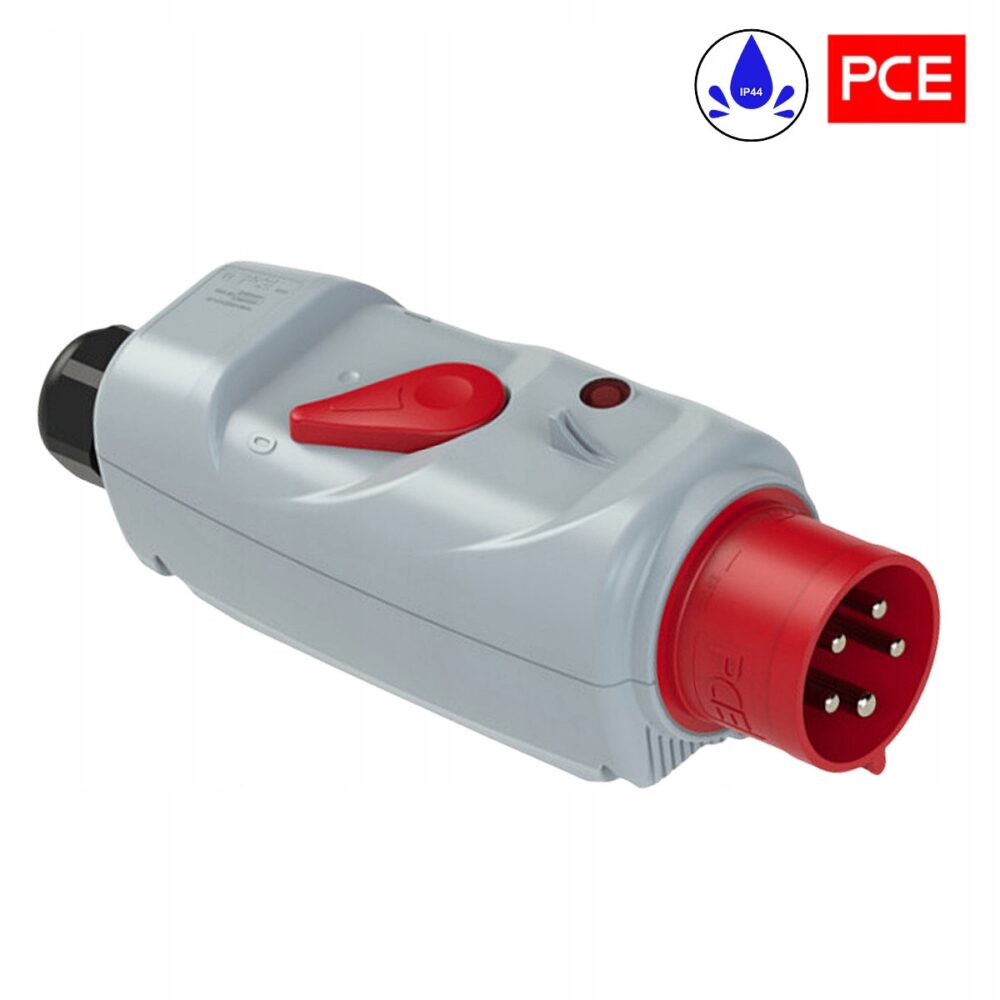 CEE – Fiche avec protection moteur (PKZM0) PI + RFC 32A 5 broches 6h (6,3-10A) IP44