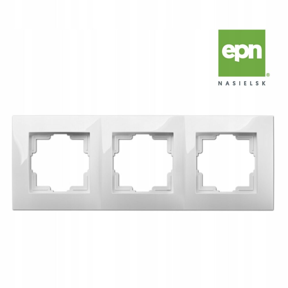 CADRE TRIPLE CARLA PRISES/INTERRUPTEURS blanc 1773-00 EPN VERTICAL HORIZONTAL