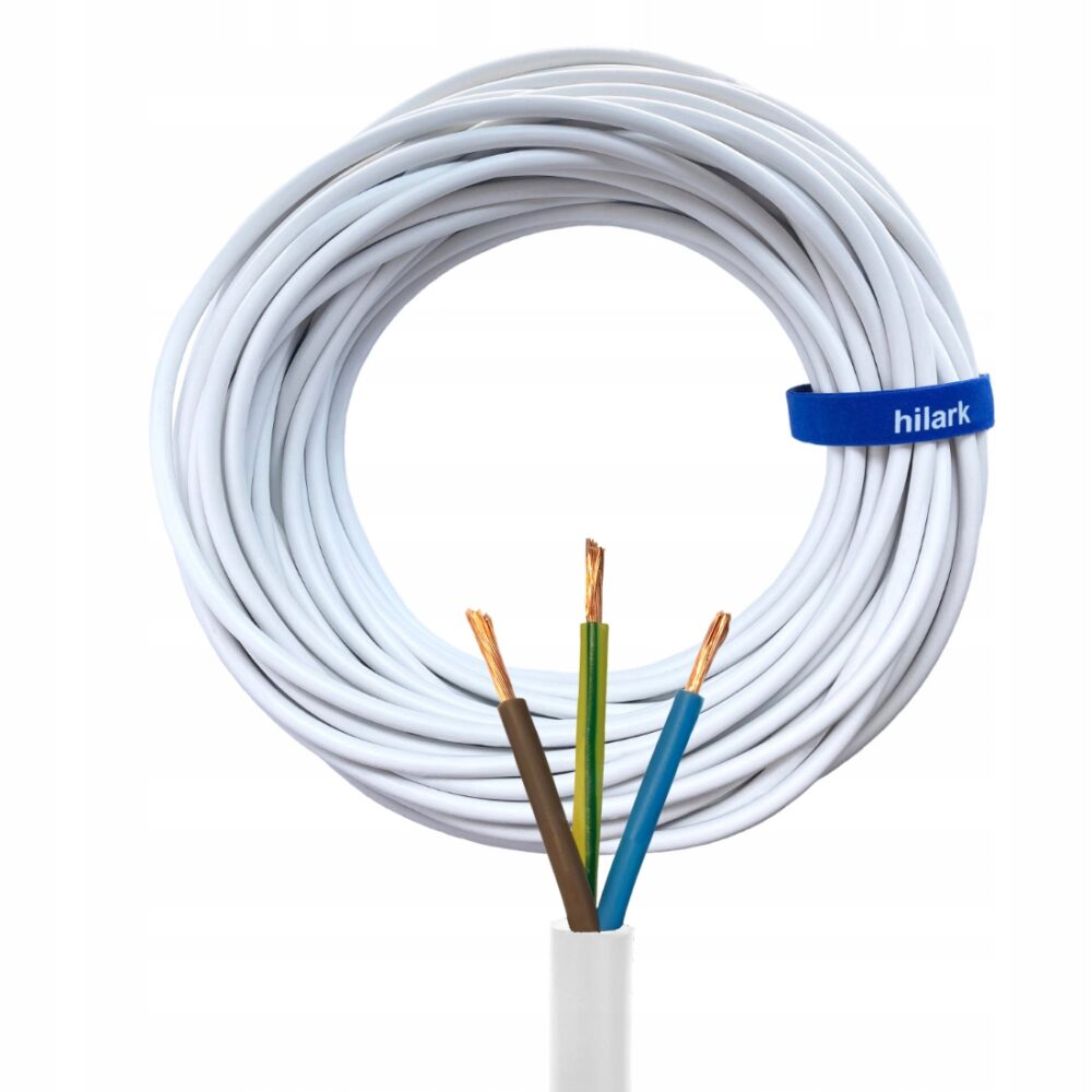 Câble H03VV-F OMY 3×1,5 mm blanc Rond alarme, électrique, souple (toronné), d&rsquo;installation 100m