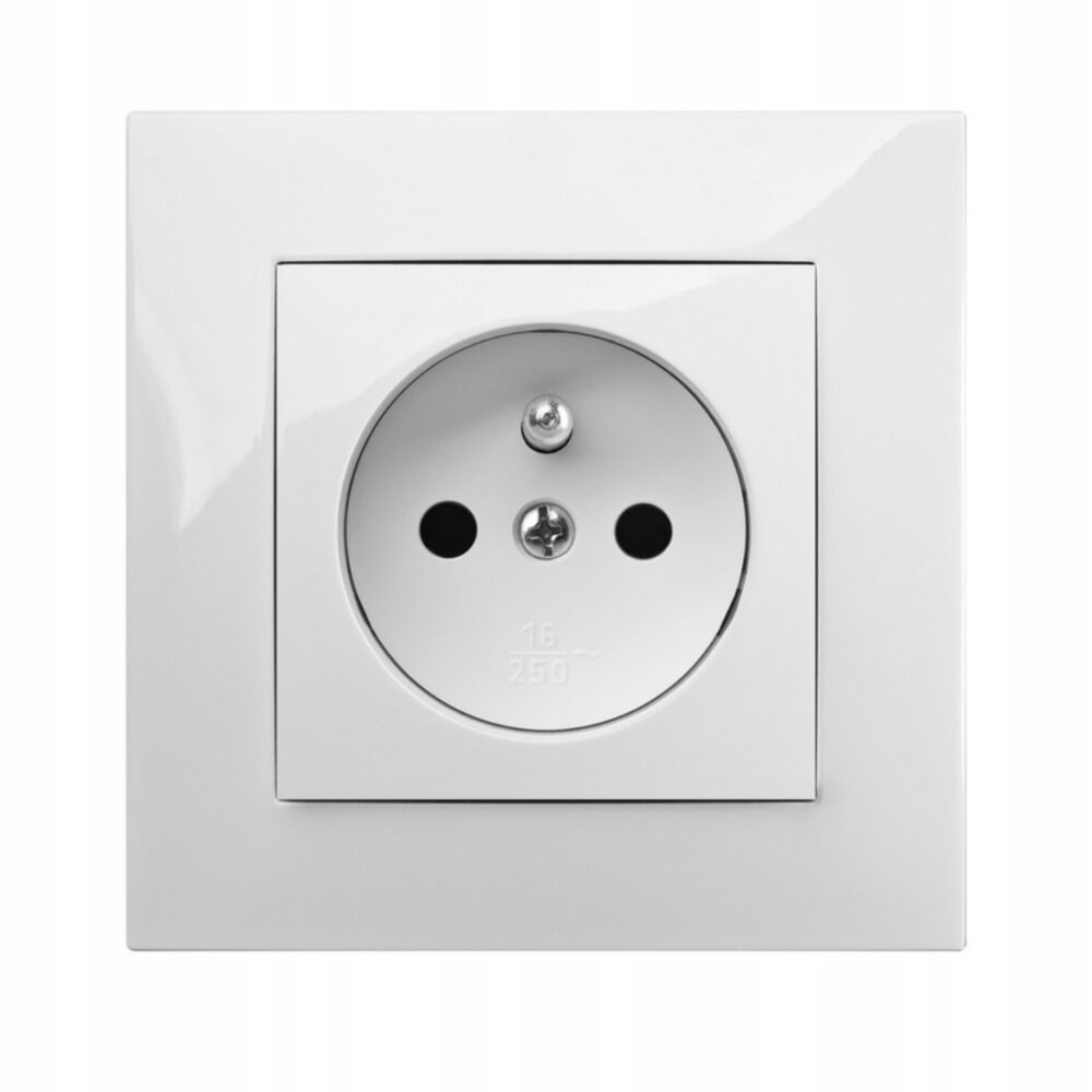 Prise électrique simple CARLA avec mise à la terre 2P+T 1733-10 EPN Blanche