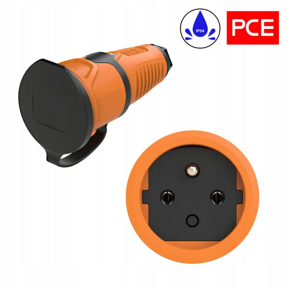 Prise en caoutchouc 16A, IP54, électrique PCE orange hermétique