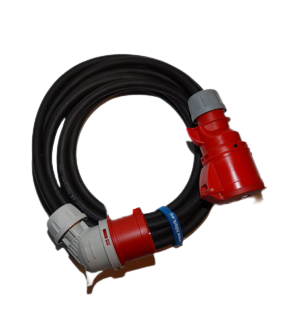 Rallonge triphasée CEE 1m H05VV-F 5G2,5 mm² Fiche coudée 5 broches 16A 400V IP44