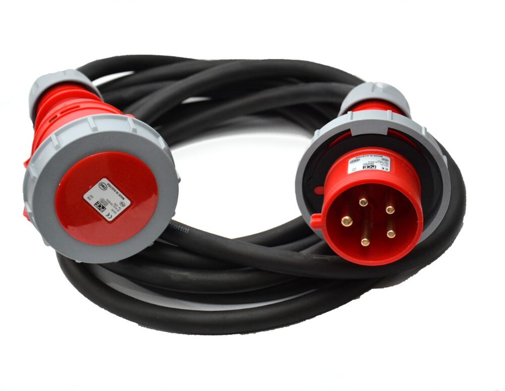 Rallonge triphasée CEE 16A H05VV-F 5×2,5 IP67 1M