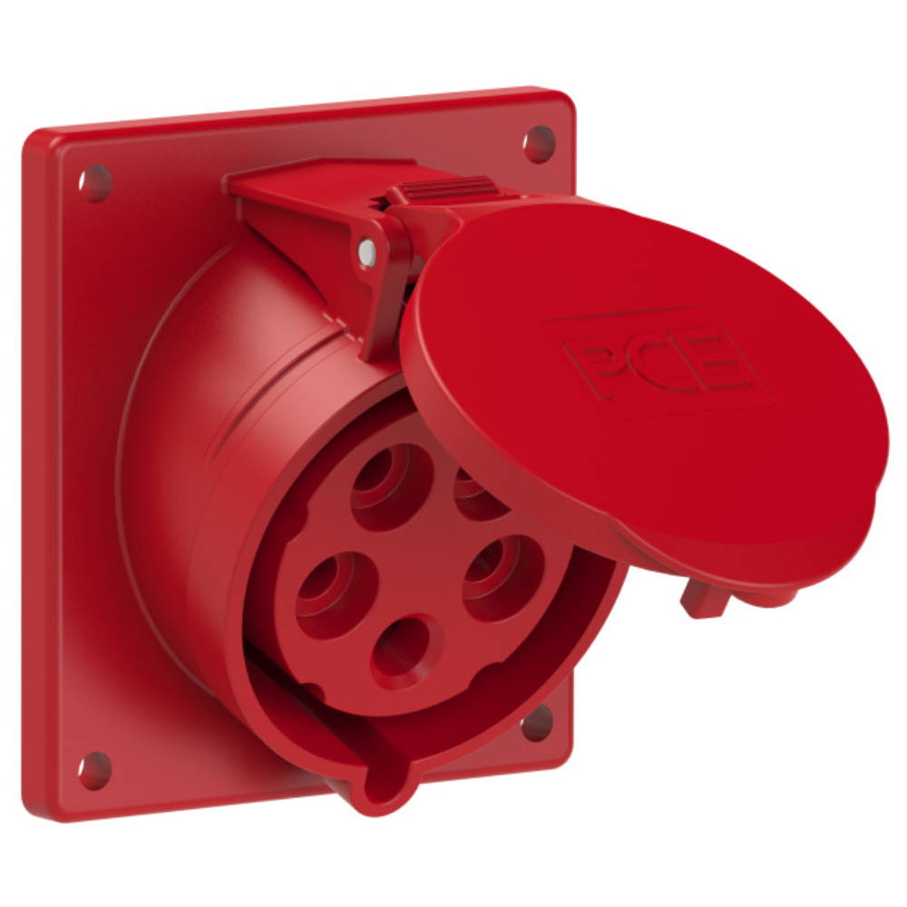 Prise de tableau industrielle 32A PCE 425-6 5 broches inclinée