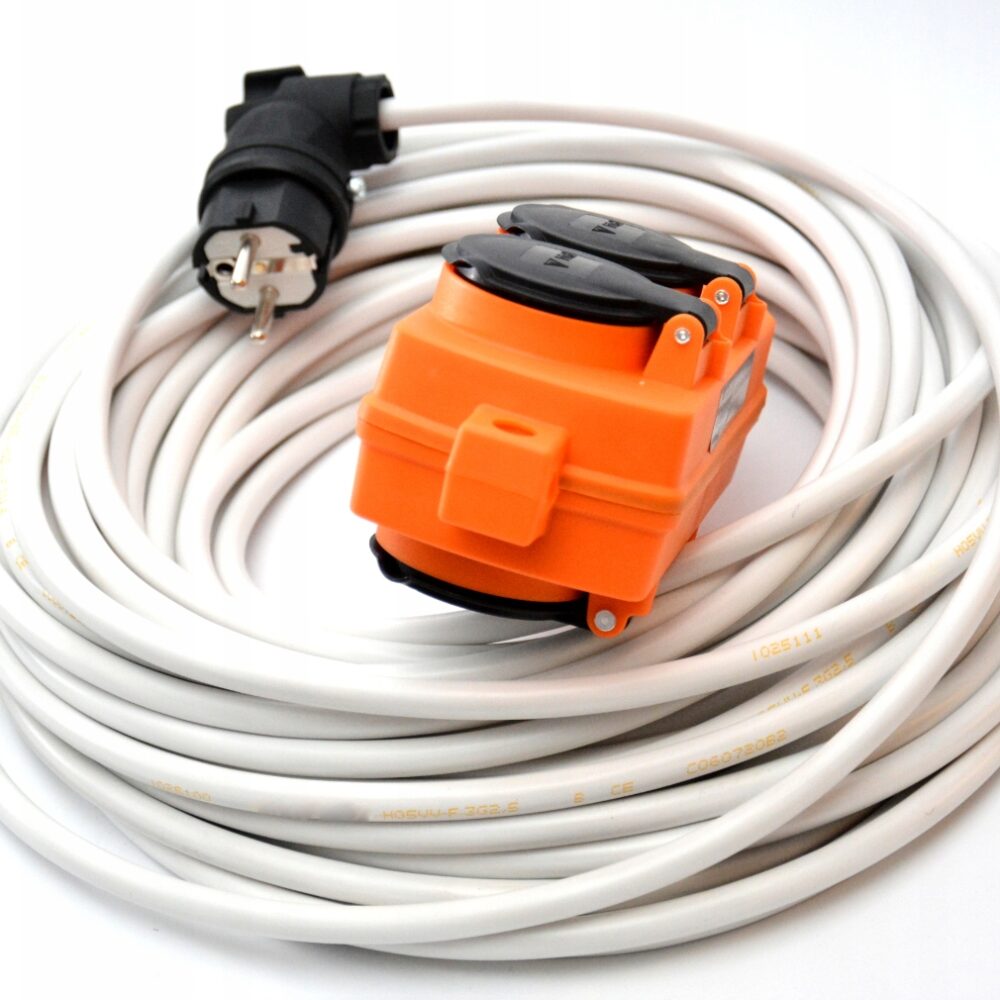 Rallonge H05VV-F 3×2,5 1m RÉPARTITEUR – fiche coudée